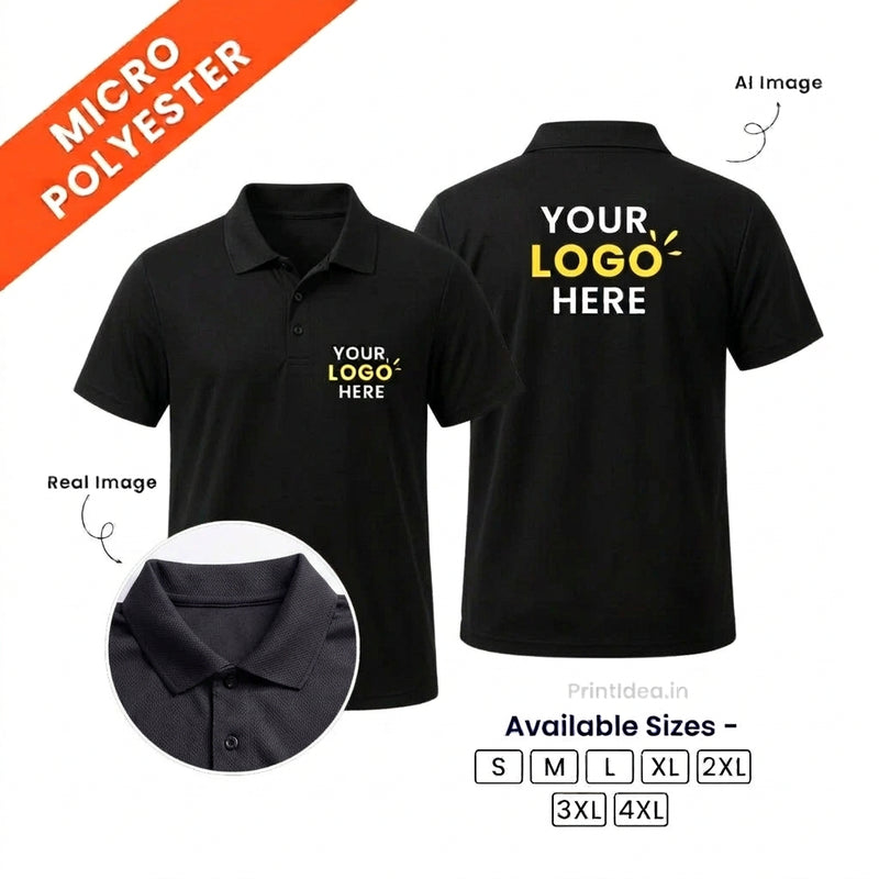 PrintIdea.in Custom Logo Micro Polyester Round Neck T-Shirt