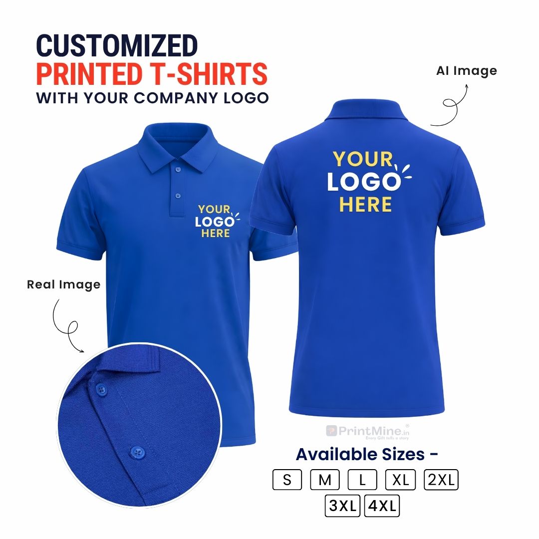 PrintMine Custom Logo Printed Polo T-Shirt Matty Cotton