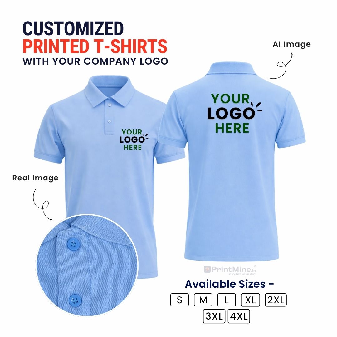 PrintMine Custom Logo Printed Polo T-Shirt Matty Cotton
