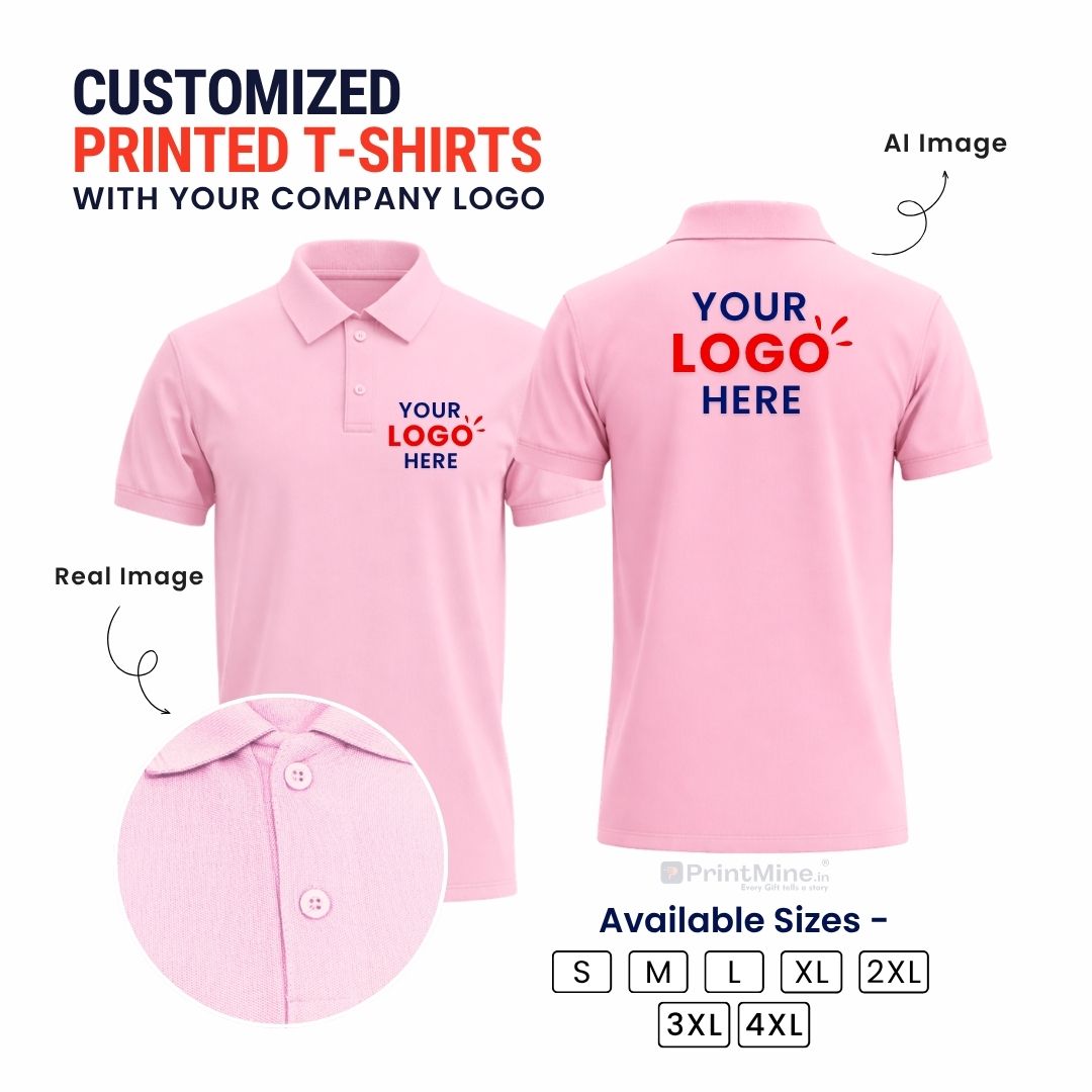 PrintMine Custom Logo Printed Polo T-Shirt Matty Cotton