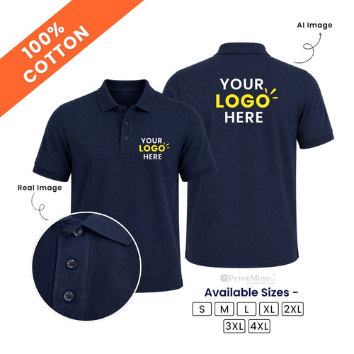 PrintMine.in Custom Logo Cotton Polo T-Shirt