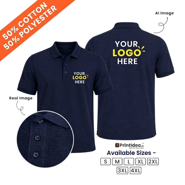 PrintIdea.in Custom Logo Cotton Polo T-Shirt
