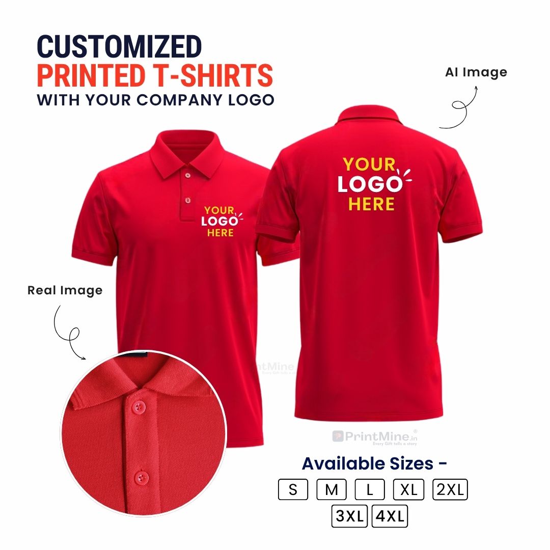 Printidea Custom Logo Printed Polo T-Shirt Matty Cotton