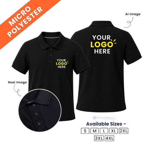 PrintMine.in Custom Logo Micro Polyester Polo T-Shirt