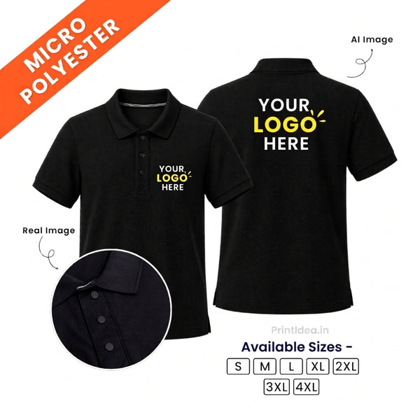 PrintIdea.in Custom Logo Micro Polyester Polo T-Shirt