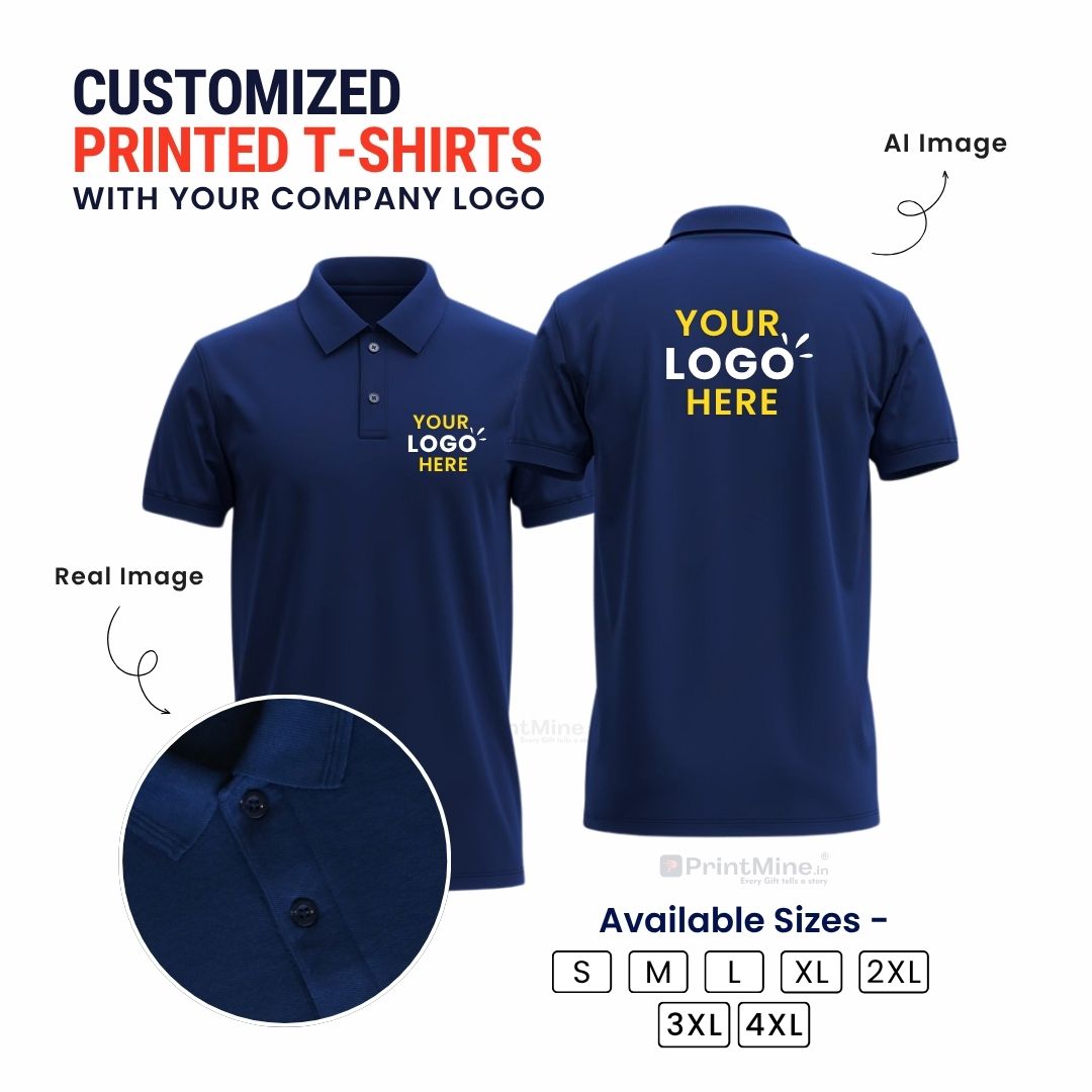 PrintMine Custom Logo Printed Polo T-Shirt Matty Cotton