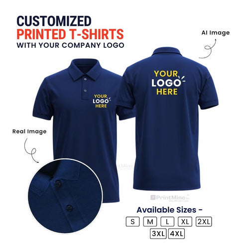 PrintMine Custom Logo Printed Polo T-Shirt Matty Cotton