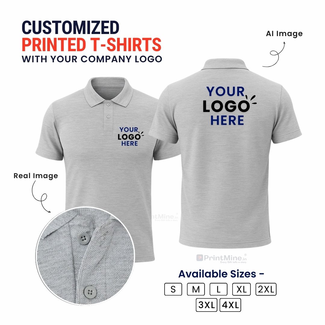 PrintMine Custom Logo Printed Polo T-Shirt Matty Cotton