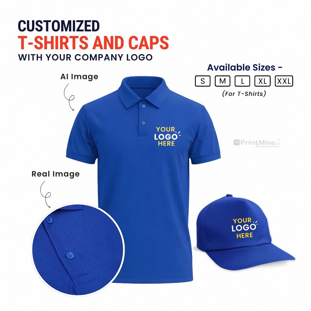 PrintMine.in Custom Logo Polo T-Shirt and Cap Set