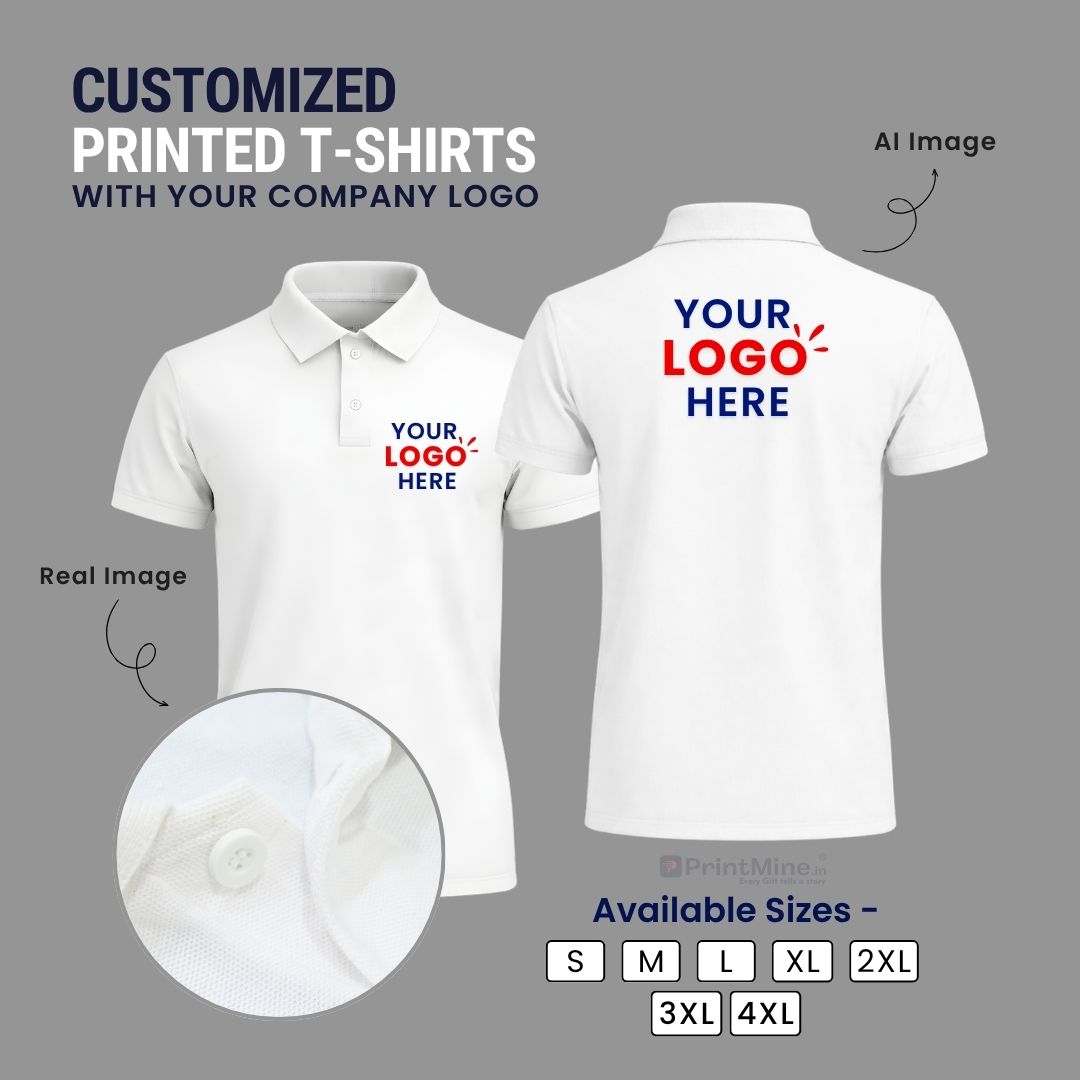 PrintMine Custom Logo Printed Polo T-Shirt Matty Cotton