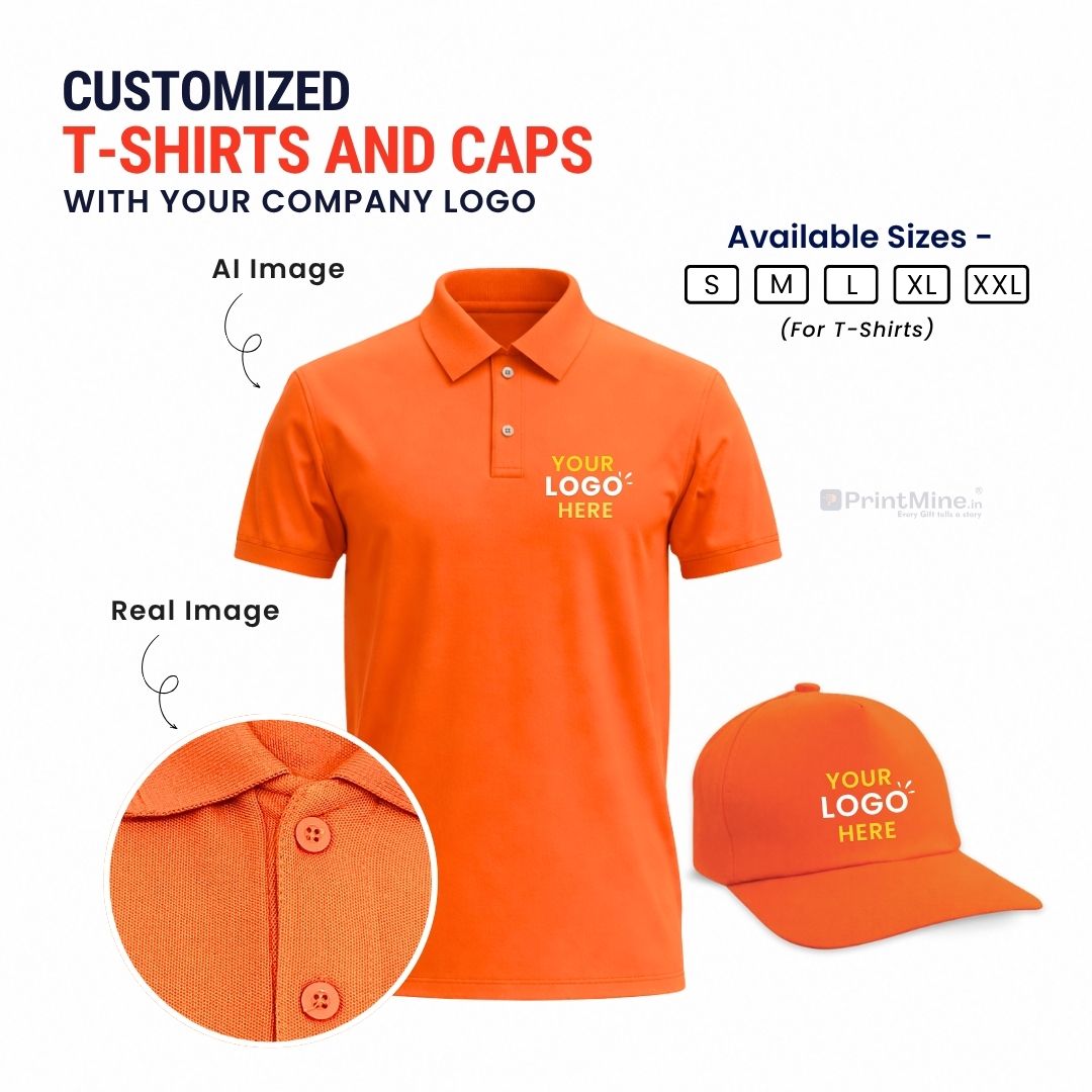 PrintMine.in Custom Logo Polo T-Shirt and Cap Set