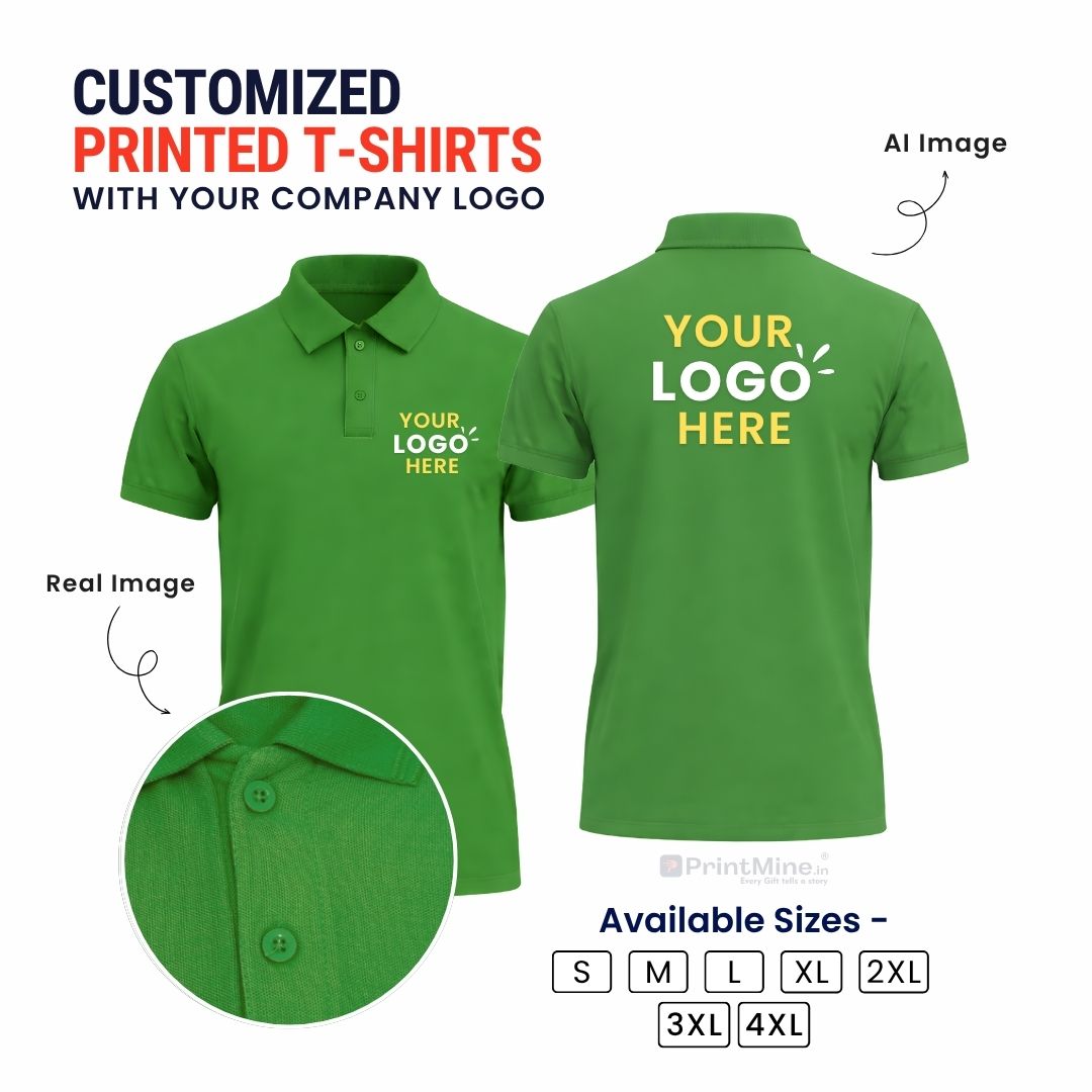 PrintMine Custom Logo Printed Polo T-Shirt Matty Cotton