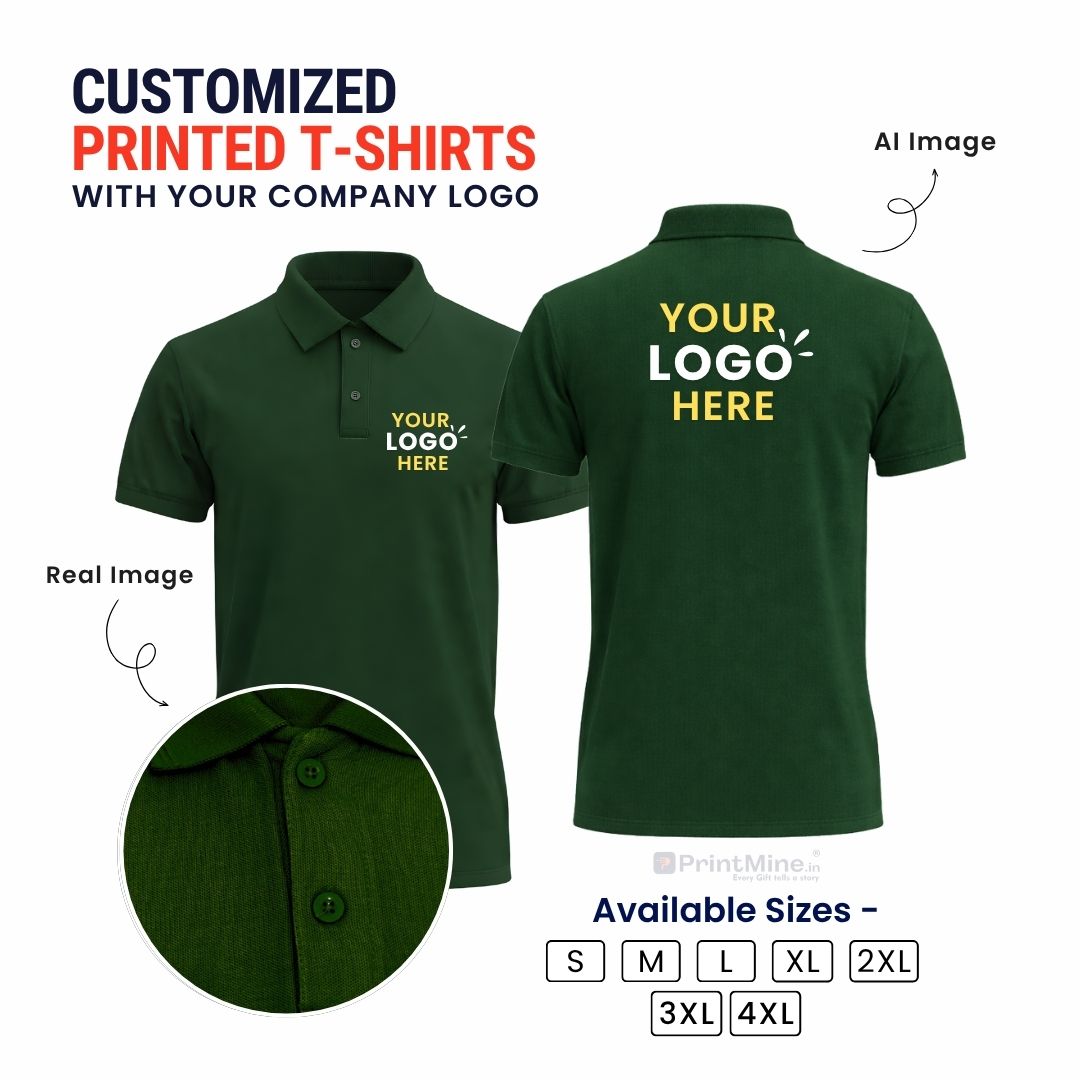 PrintMine Custom Logo Printed Polo T-Shirt Matty Cotton