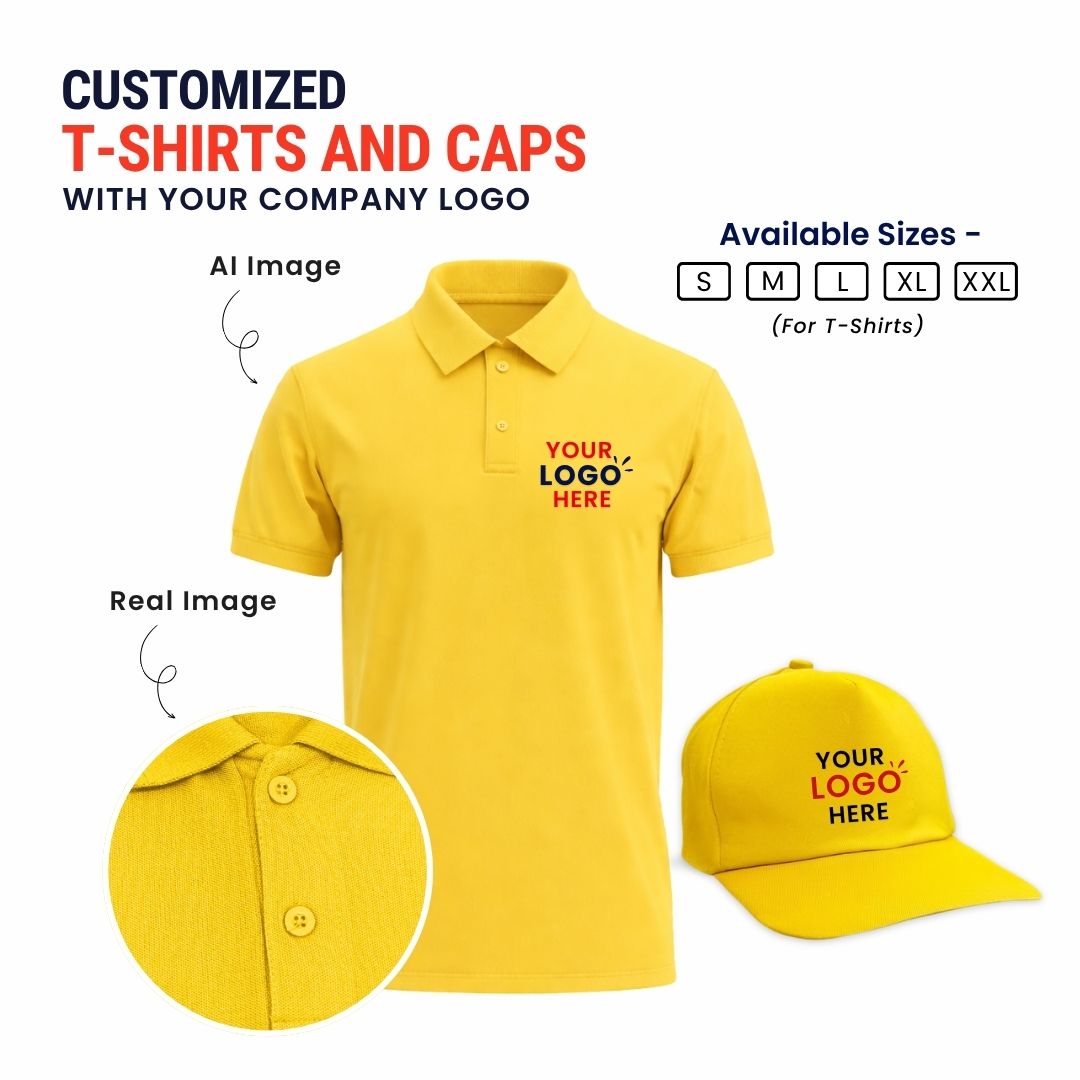 PrintMine.in Custom Logo Polo T-Shirt and Cap Set