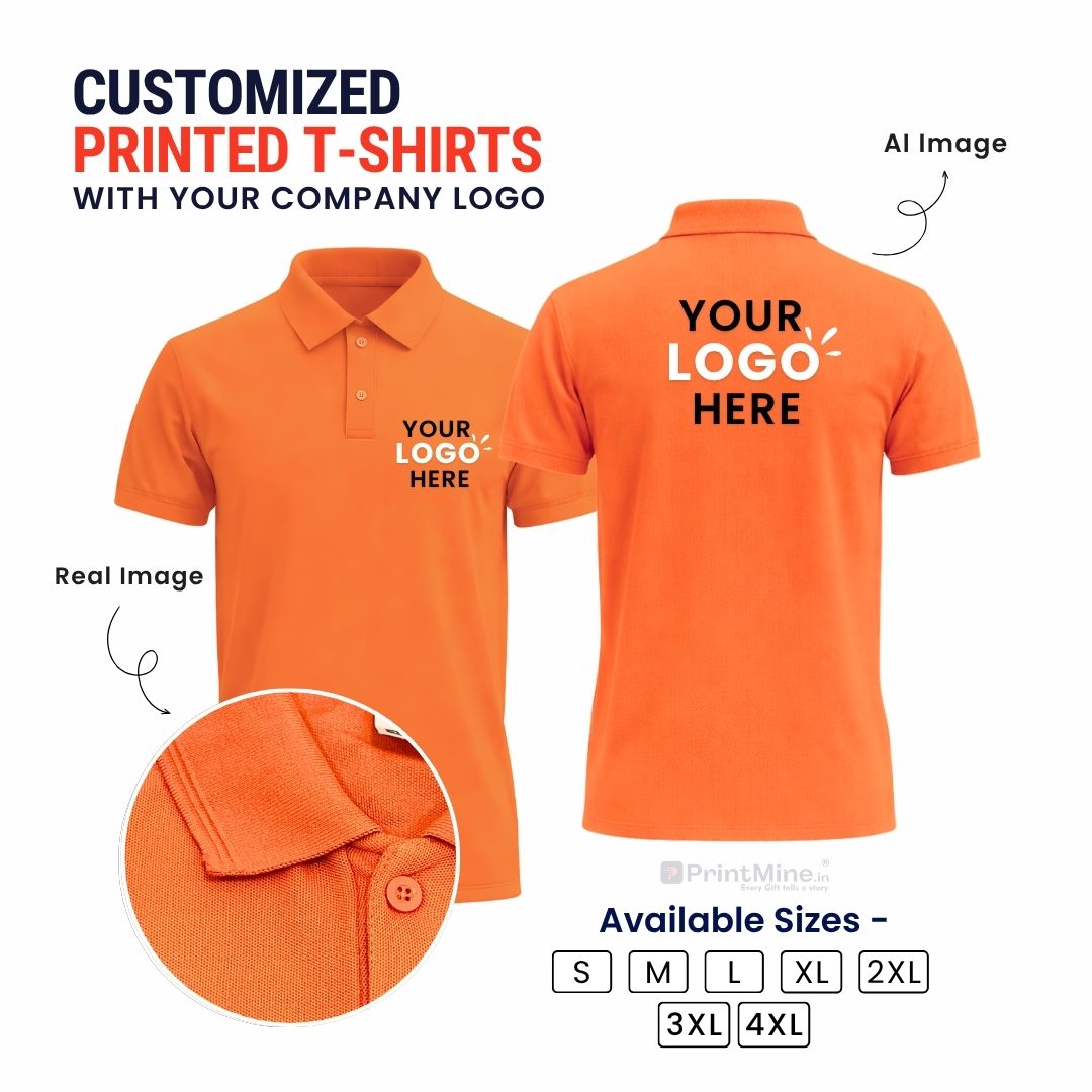 PrintMine Custom Logo Printed Polo T-Shirt Matty Cotton