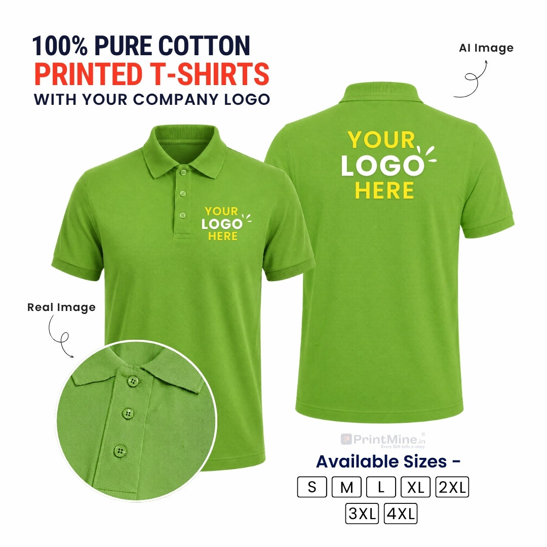 PrintMine.in Custom Logo Cotton Polo T-Shirt