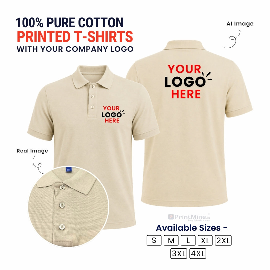 PrintIdea.in Custom Logo Cotton Polo T-Shirt