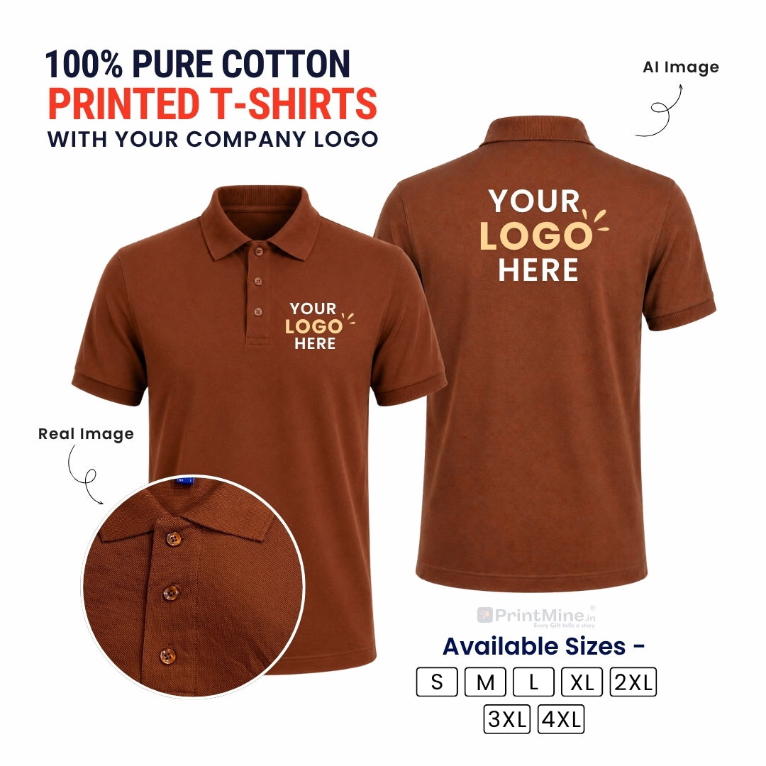 PrintMine.in Custom Logo Cotton Polo T-Shirt