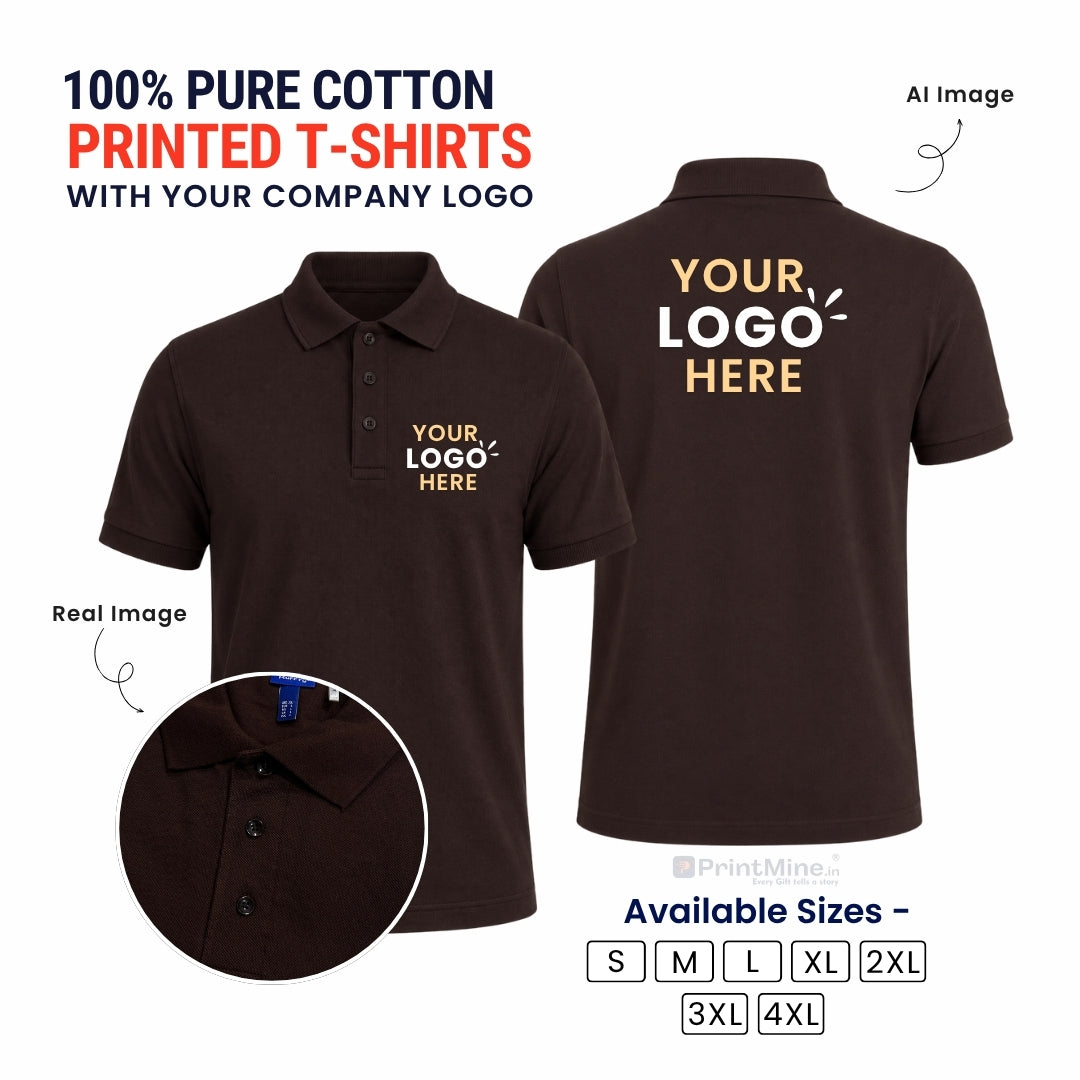 PrintMine.in Custom Logo Cotton Polo T-Shirt