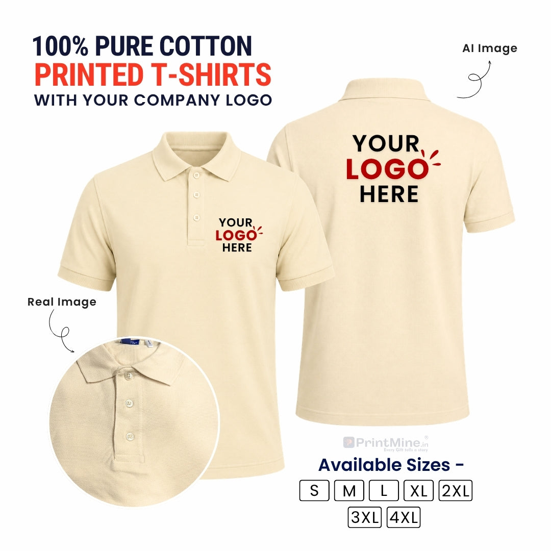 PrintMine.in Custom Logo Cotton Polo T-Shirt