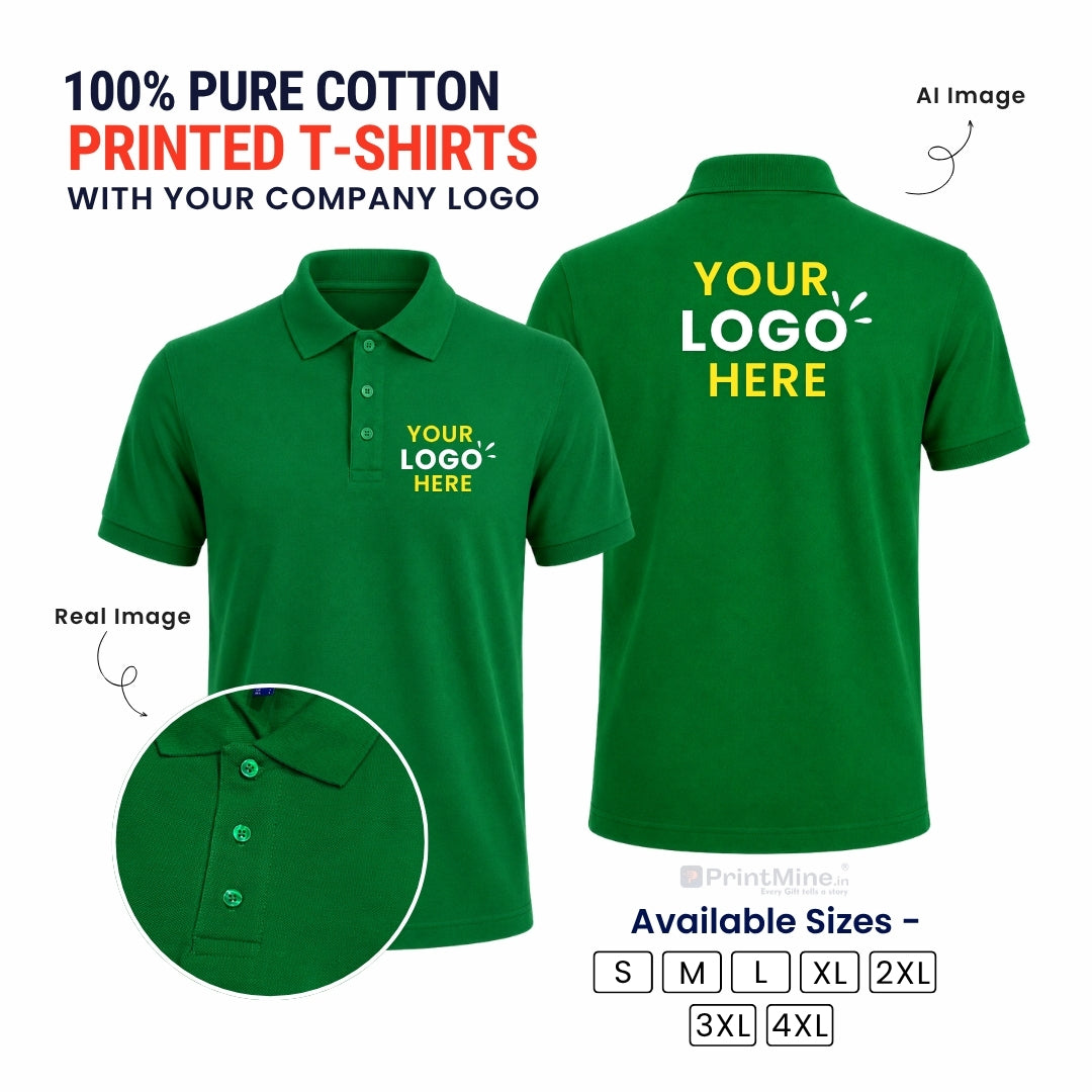 PrintMine.in Custom Logo Cotton Polo T-Shirt