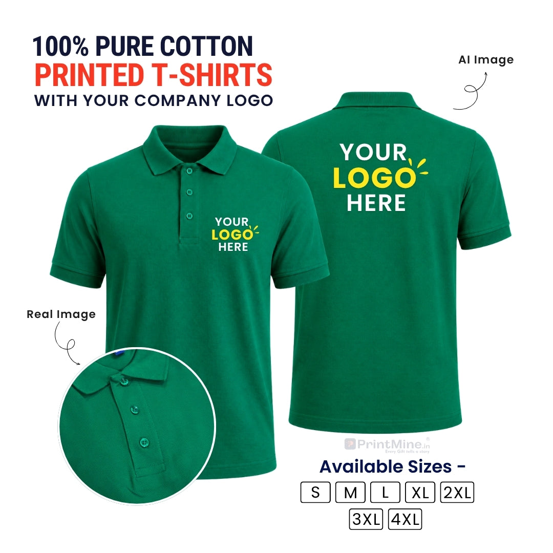 PrintMine.in Custom Logo Cotton Polo T-Shirt