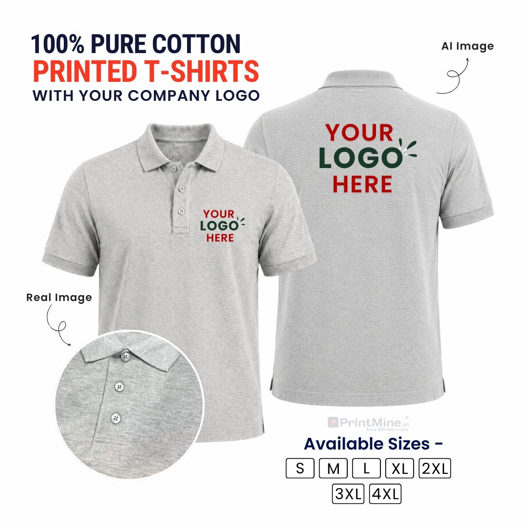PrintIdea.in Custom Logo Cotton Polo T-Shirt