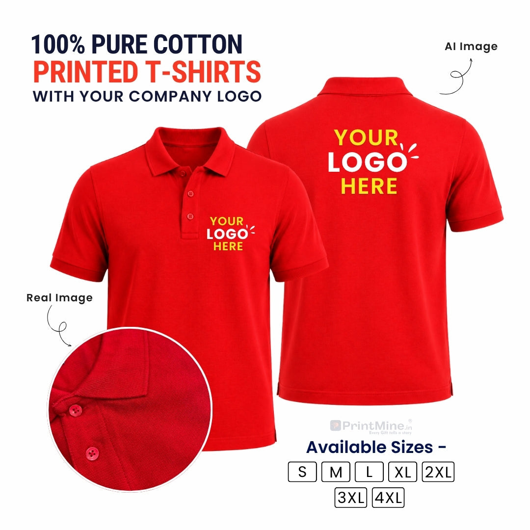 PrintIdea.in Custom Logo Cotton Polo T-Shirt