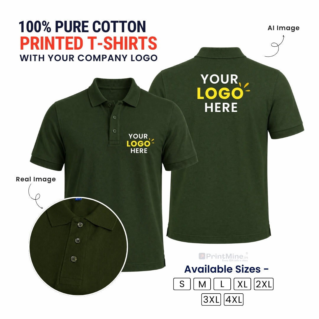 PrintMine.in Custom Logo Cotton Polo T-Shirt