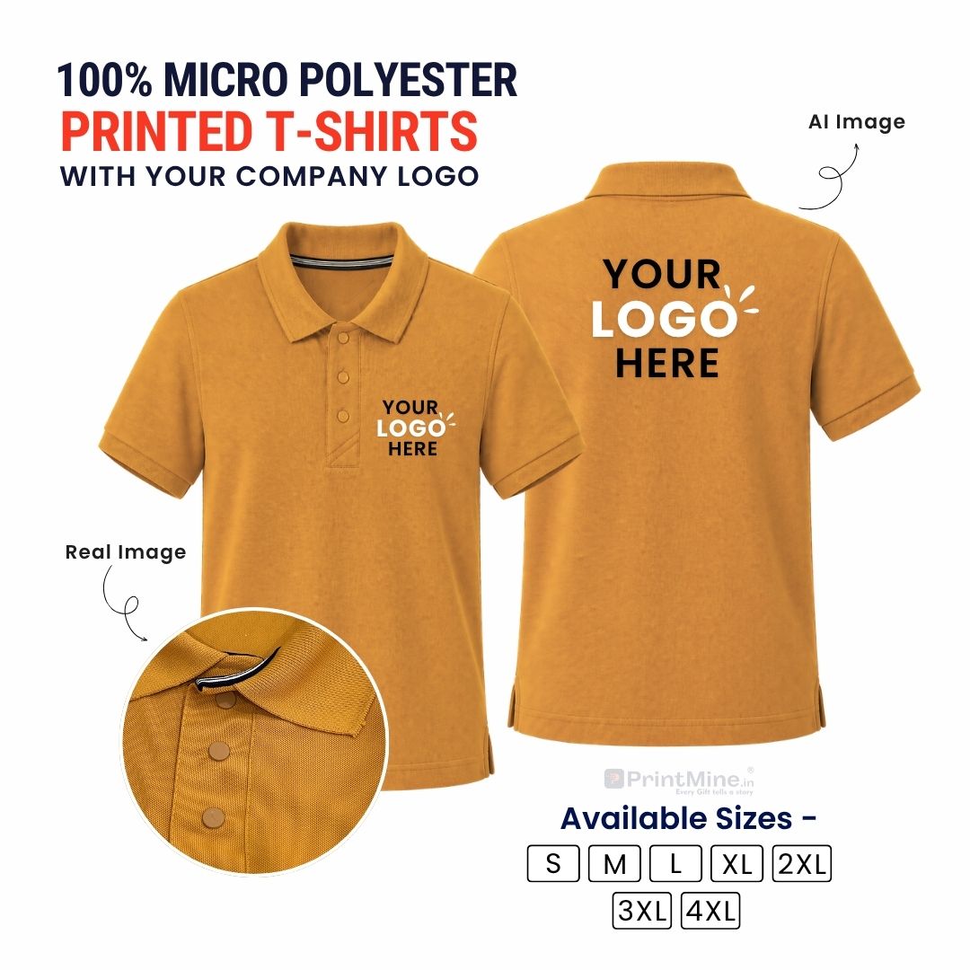 PrintMine.in Custom Logo Micro Polyester Polo T-Shirt