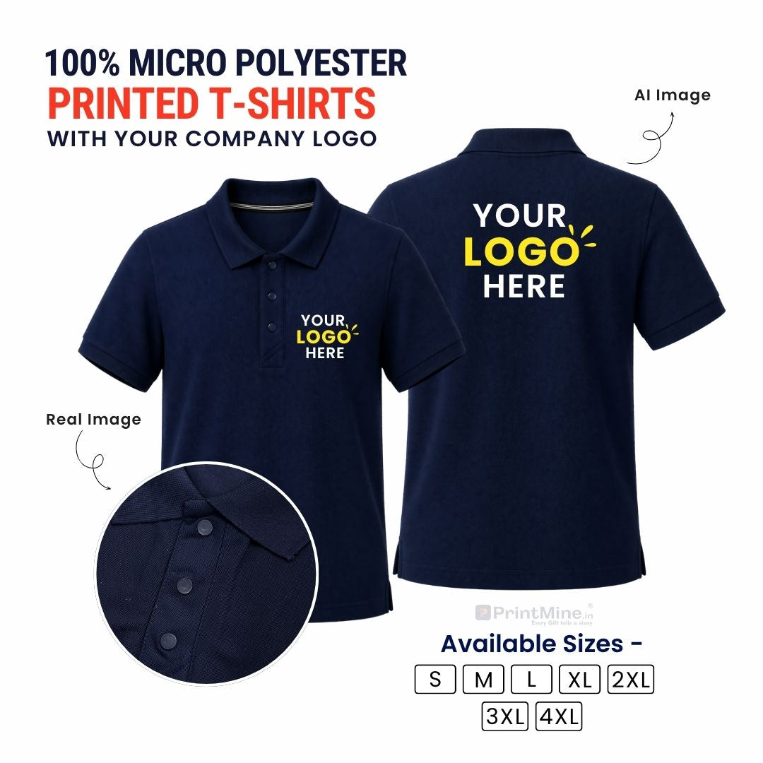 PrintMine.in Custom Logo Micro Polyester Polo T-Shirt