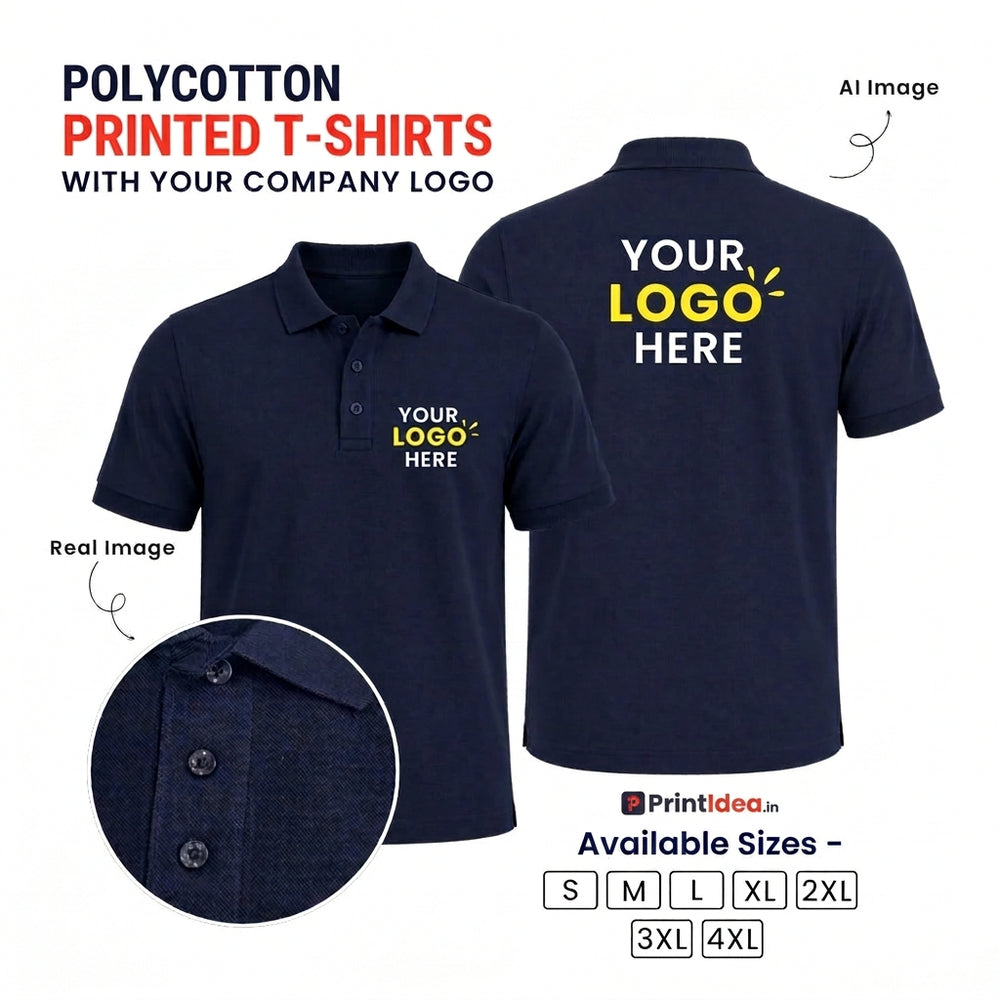 PrintIdea.in Custom Logo Cotton Polo T-Shirt