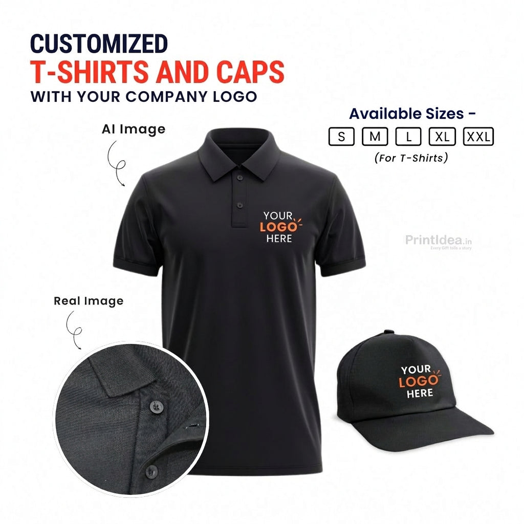 Custom Logo Polo T-Shirt and Cap Set