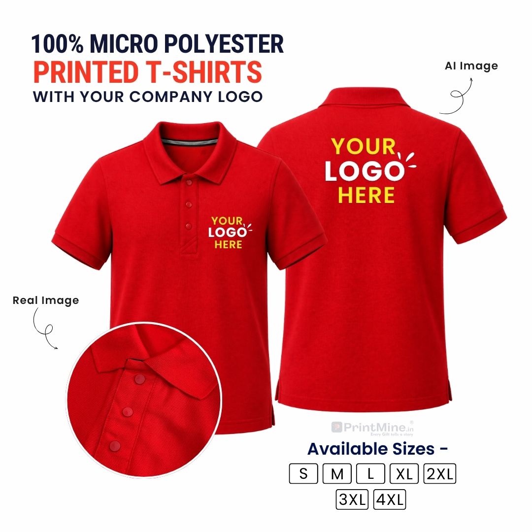 PrintMine.in Custom Logo Micro Polyester Polo T-Shirt