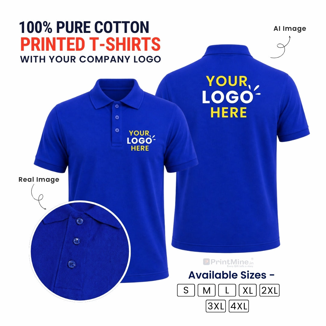 PrintMine.in Custom Logo Cotton Polo T-Shirt