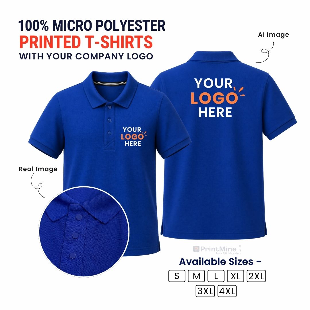 PrintMine.in Custom Logo Micro Polyester Polo T-Shirt
