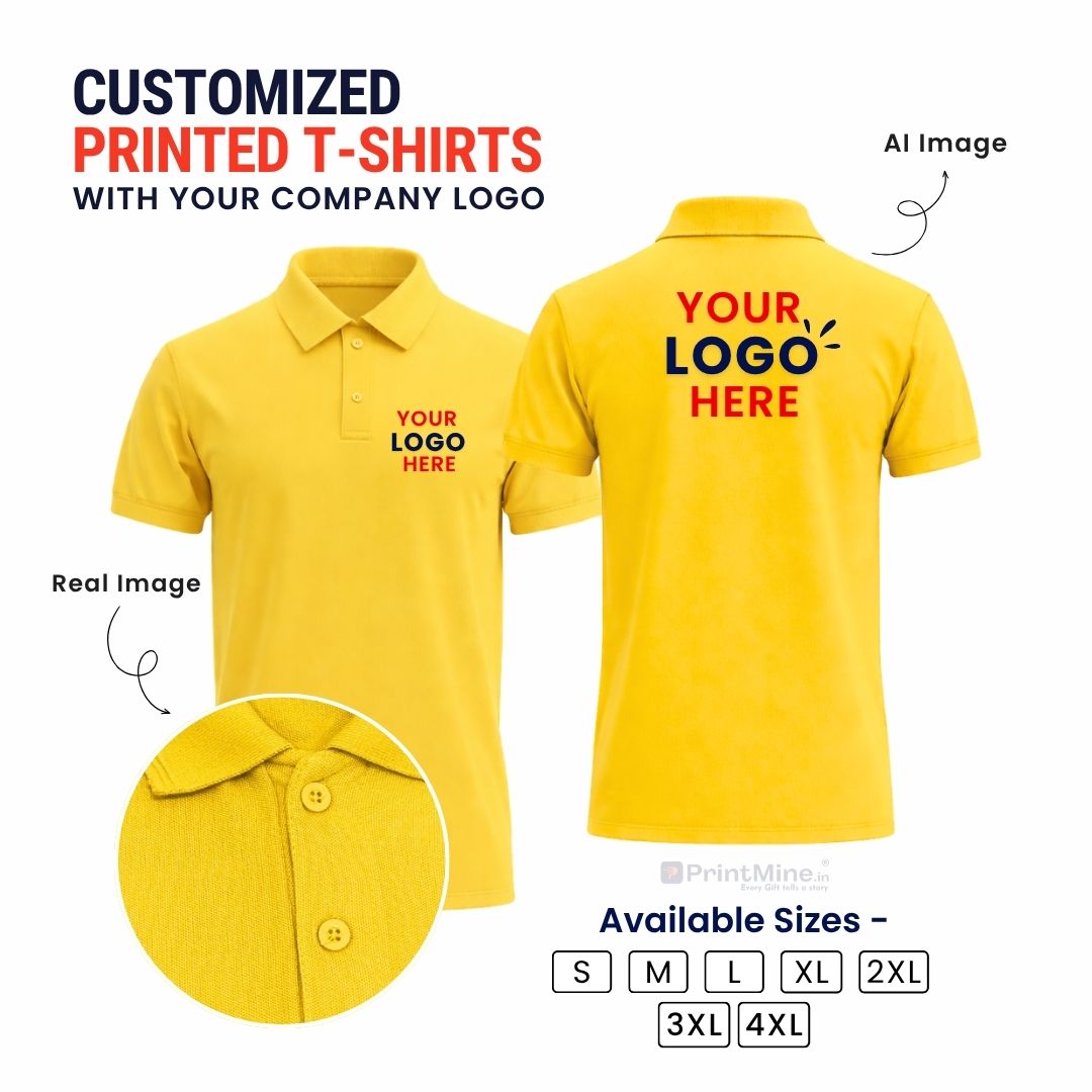 PrintMine Custom Logo Printed Polo T-Shirt Matty Cotton