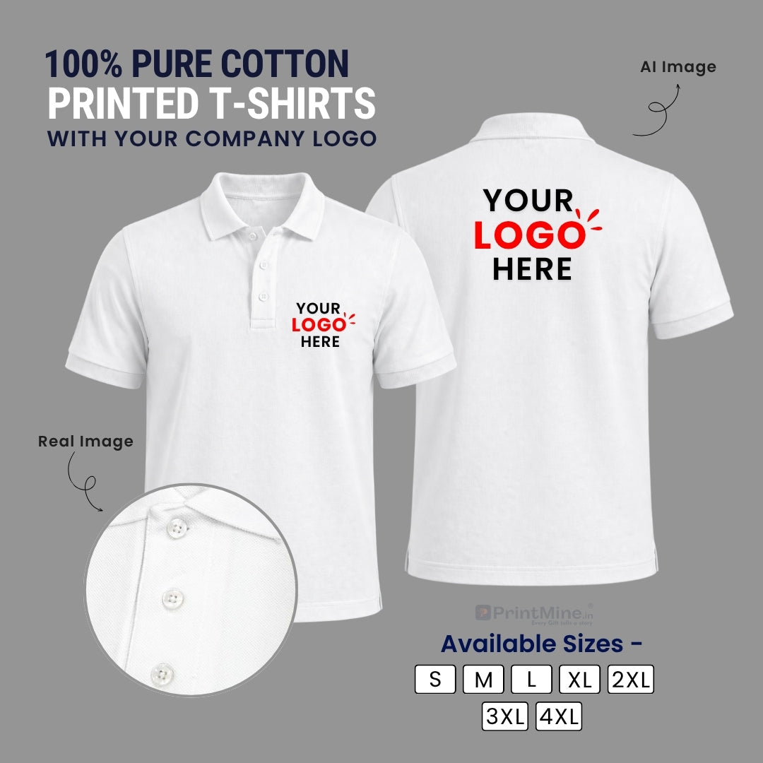 PrintMine.in Custom Logo Cotton Polo T-Shirt
