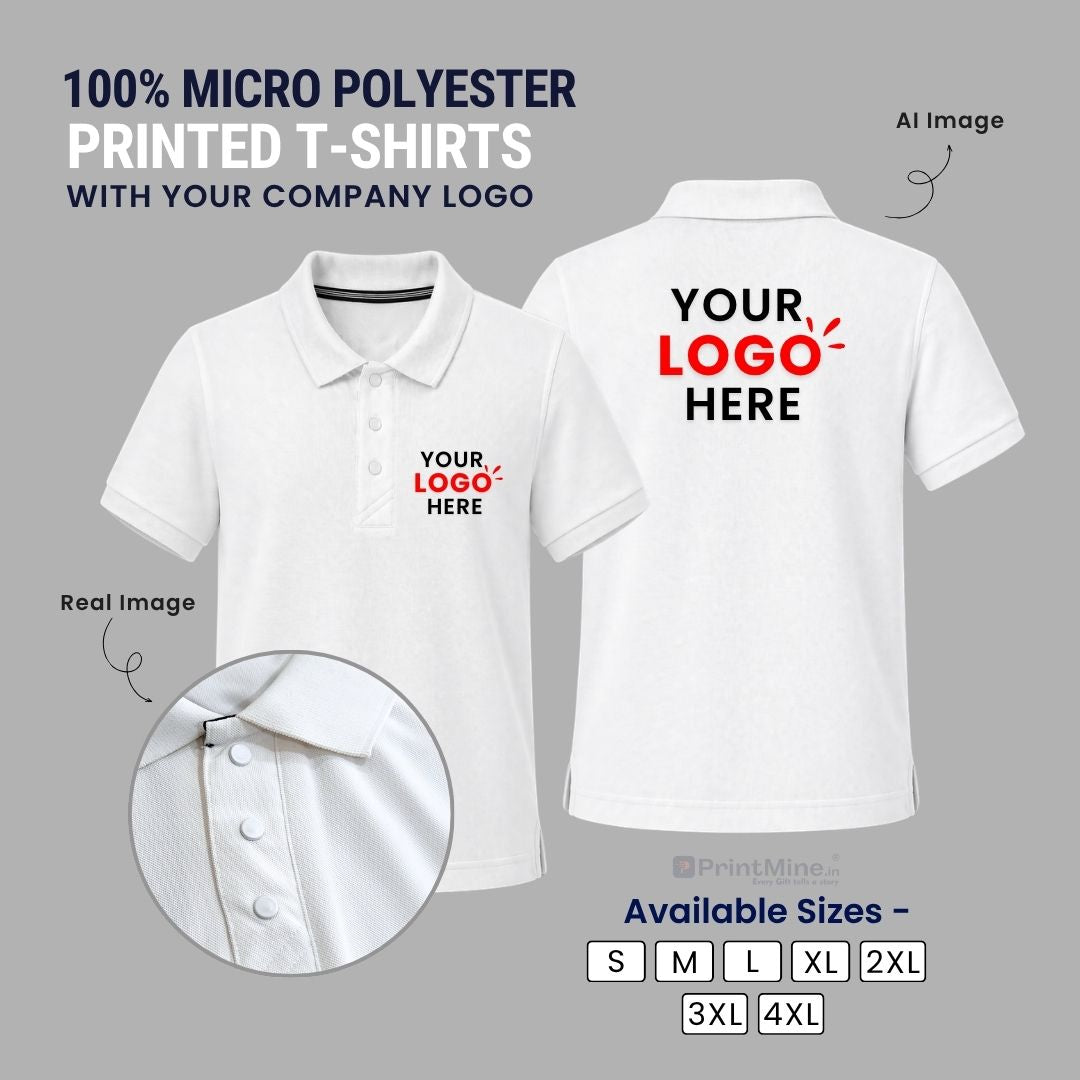 PrintMine.in Custom Logo Micro Polyester Polo T-Shirt