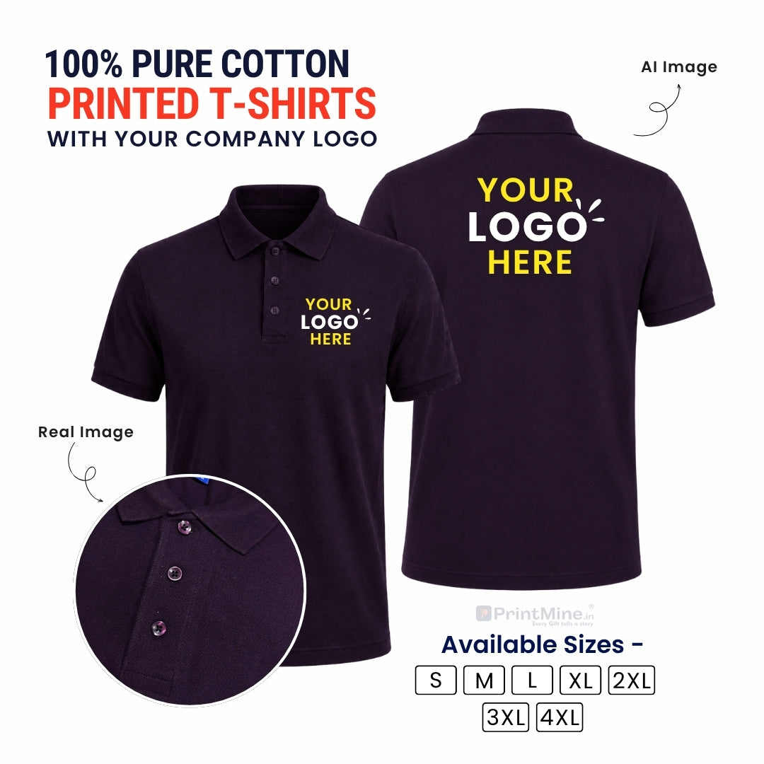 PrintMine.in Custom Logo Cotton Polo T-Shirt