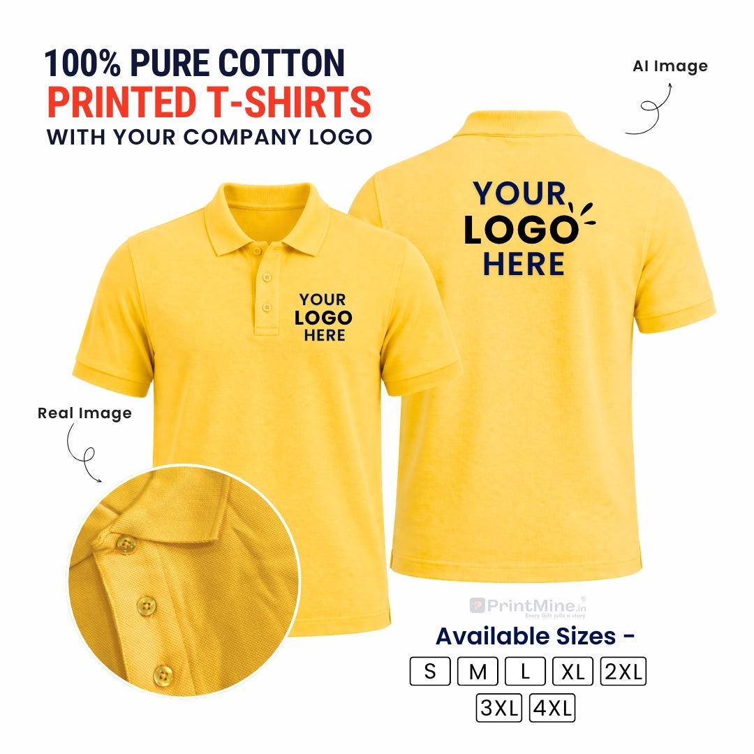PrintIdea.in Custom Logo Cotton Polo T-Shirt