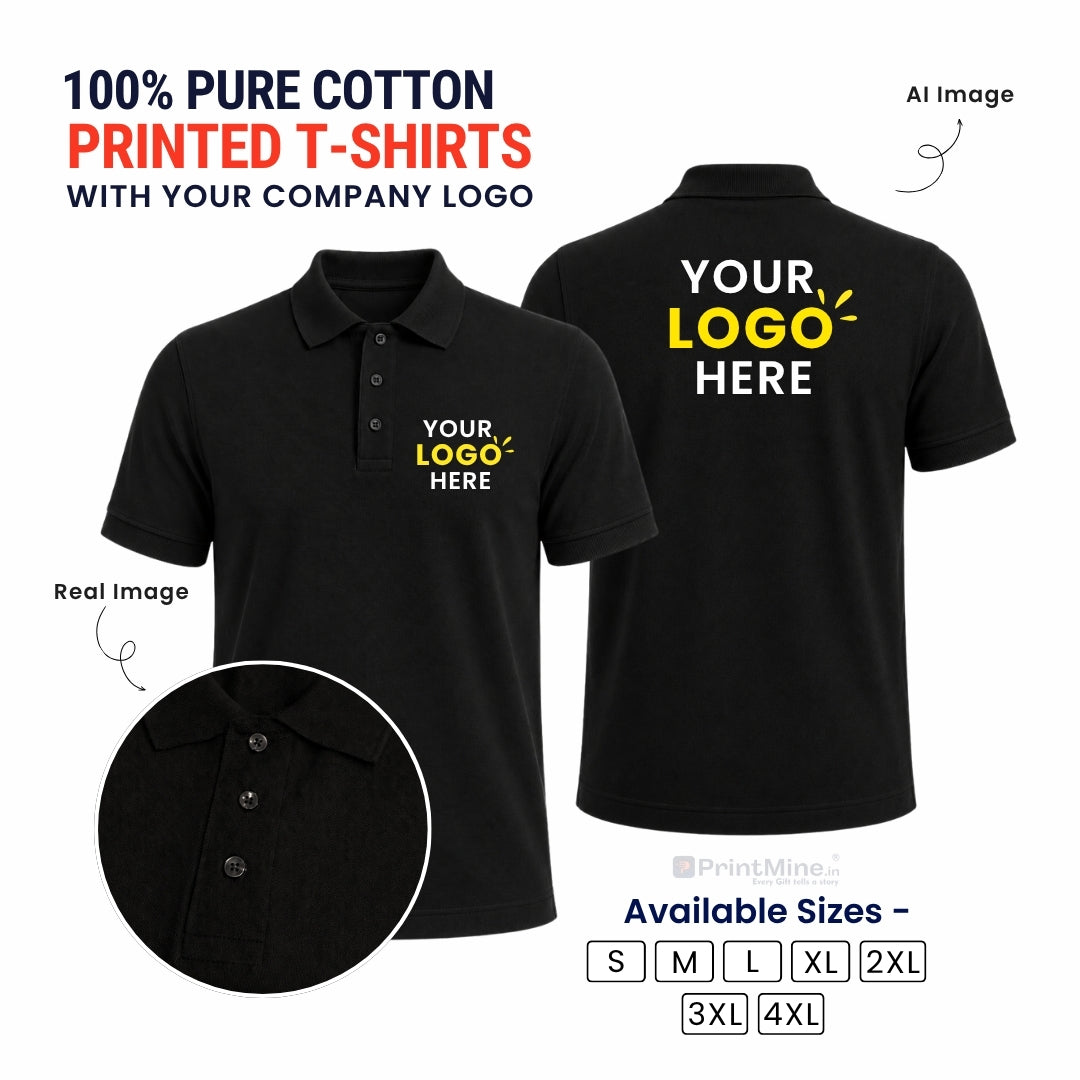 PrintIdea.in Custom Logo Cotton Polo T-Shirt