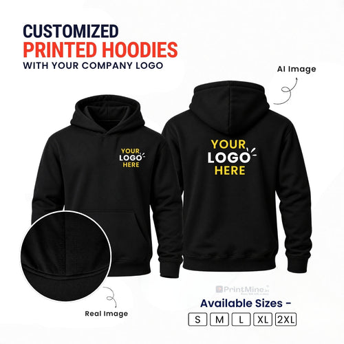 PrintMine.in Custom Logo Polyester Hoodie