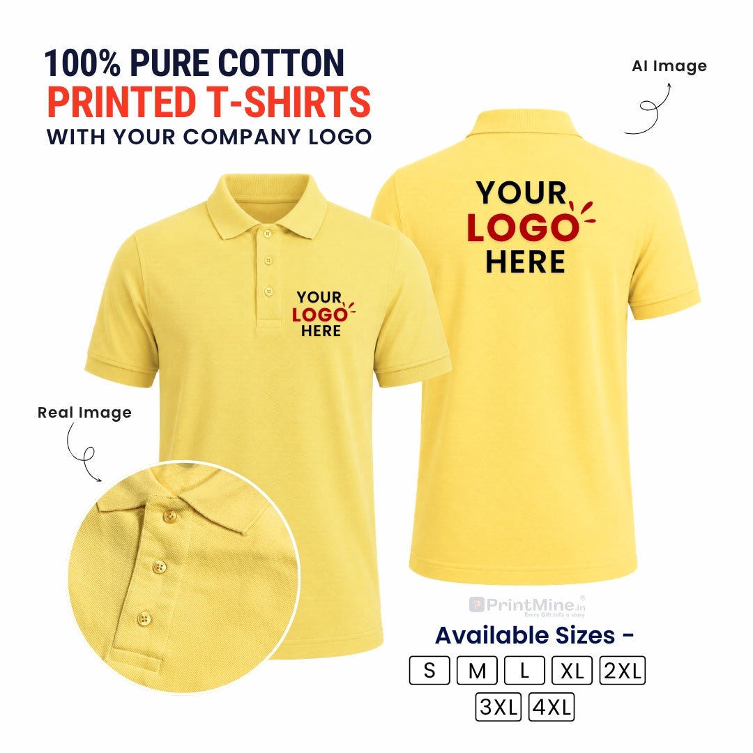 PrintMine.in Custom Logo Cotton Polo T-Shirt