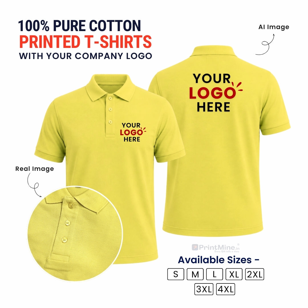 PrintIdea.in Custom Logo Cotton Polo T-Shirt