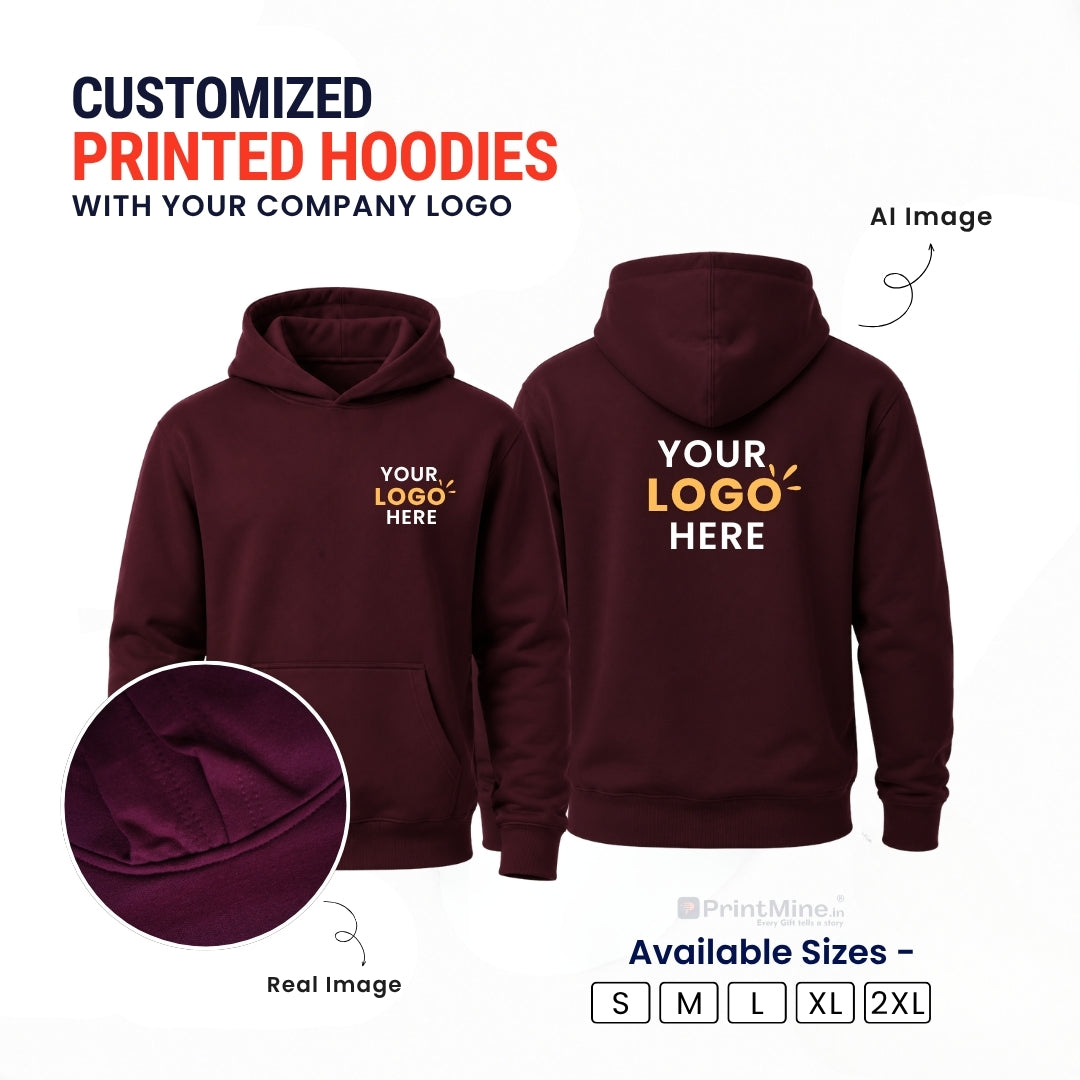 PrintMine.in Custom Logo Polyester Hoodie