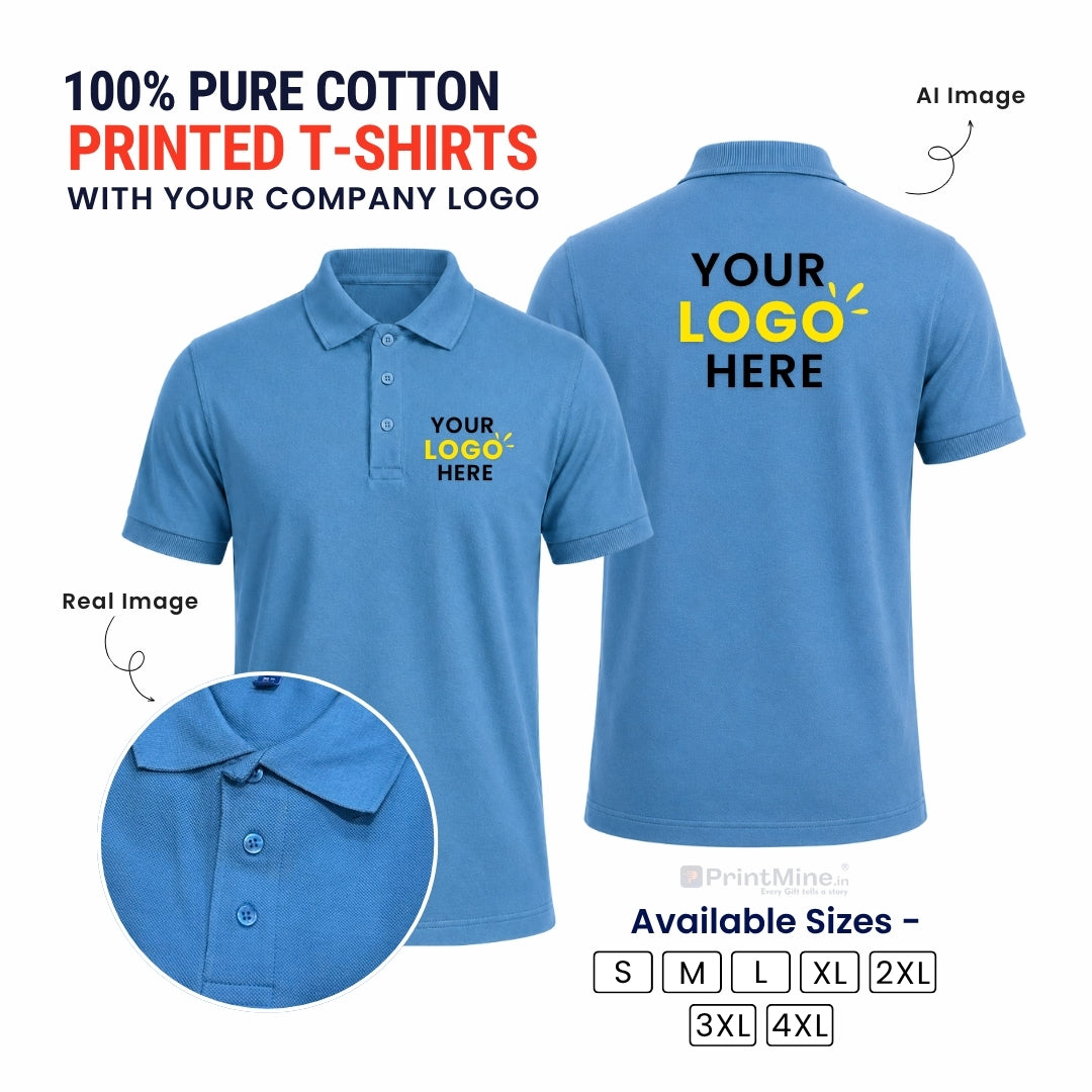 PrintMine.in Custom Logo Cotton Polo T-Shirt
